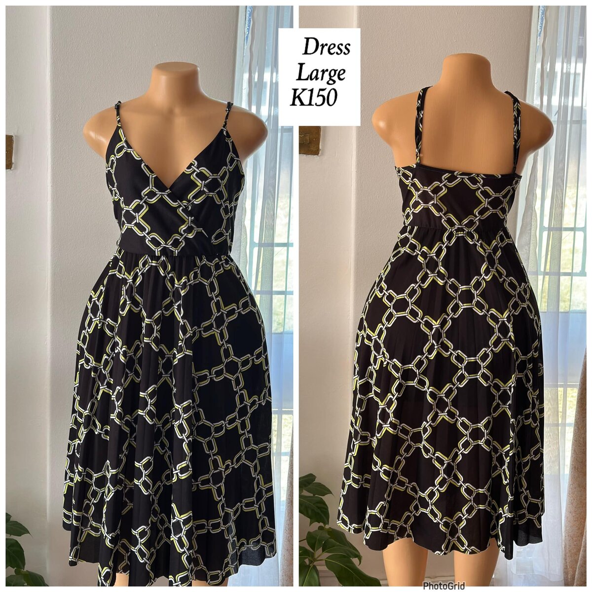 Black sleeveless dress in size L