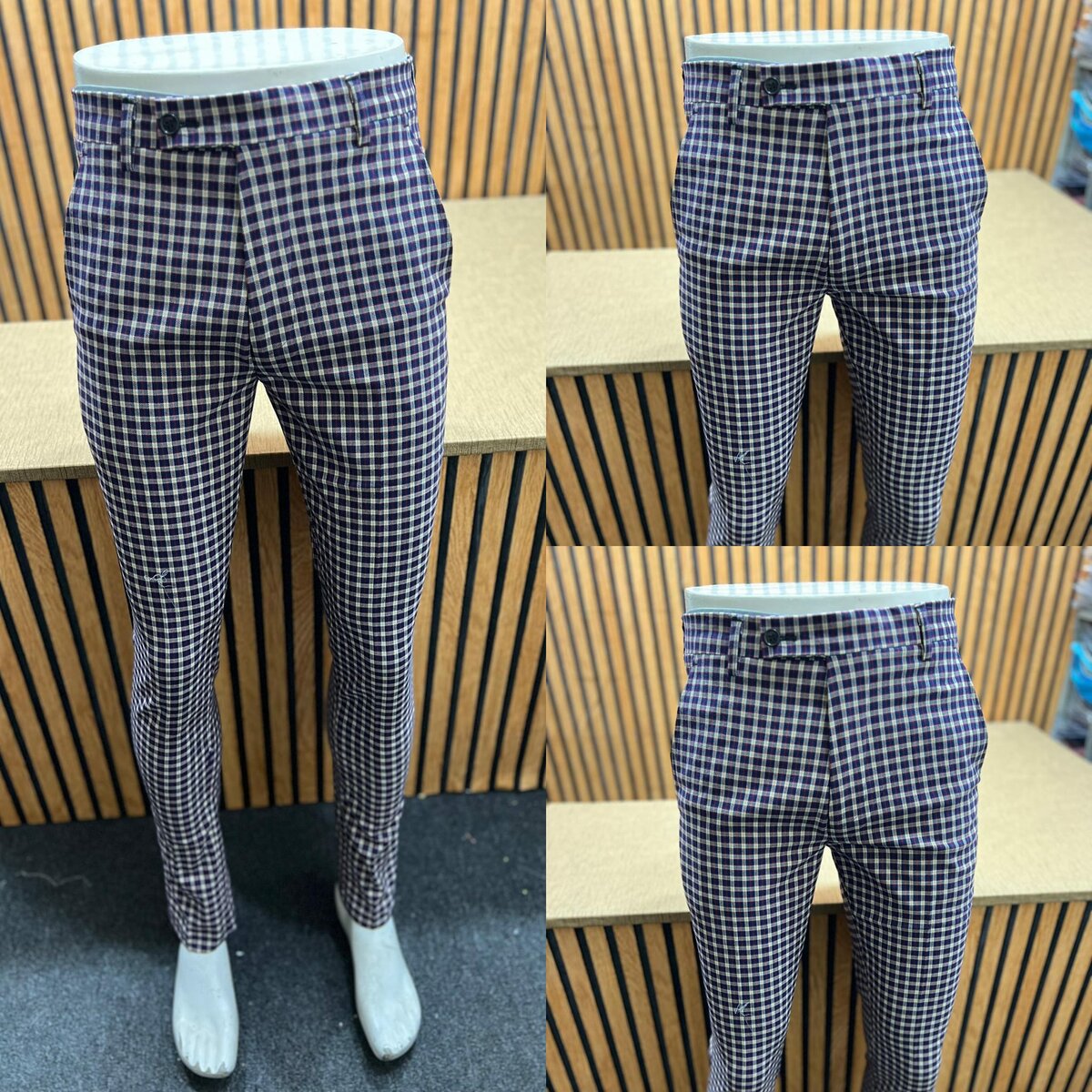 Checked trousers men's