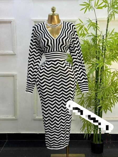 Robe Longue Zigzag Élégante