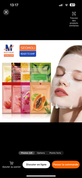 Masques Visage Hydratants Fruits
