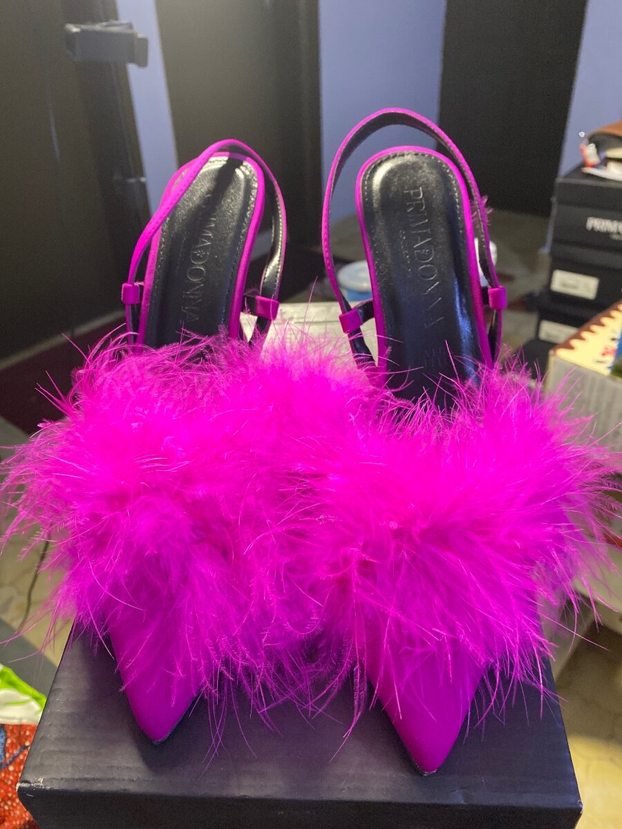 Mules à Plumes Fuchsia Élégantes