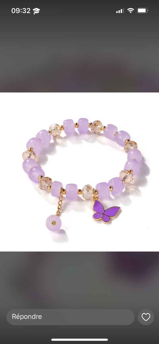 Bracelet Perles Papillon Élégant