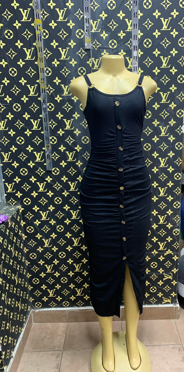 Black long tight dress