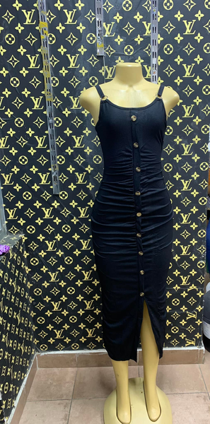 Black long tight dress