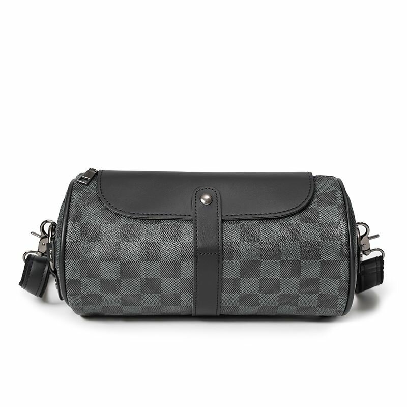 Sac banane noir damier Cuir