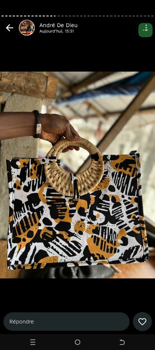 Sac à main en tissu imprimé