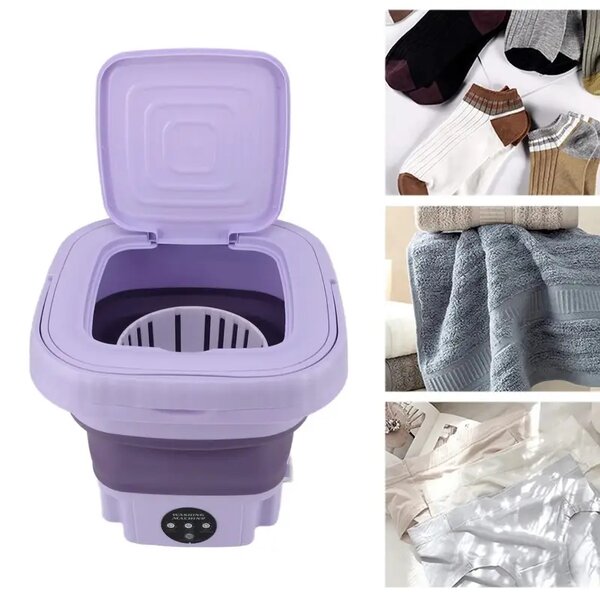 Portable Folding Mini Washing Machine  Healthy Blue Light W