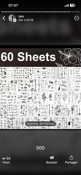 Tatouages Temporaires Fleur et Papillon