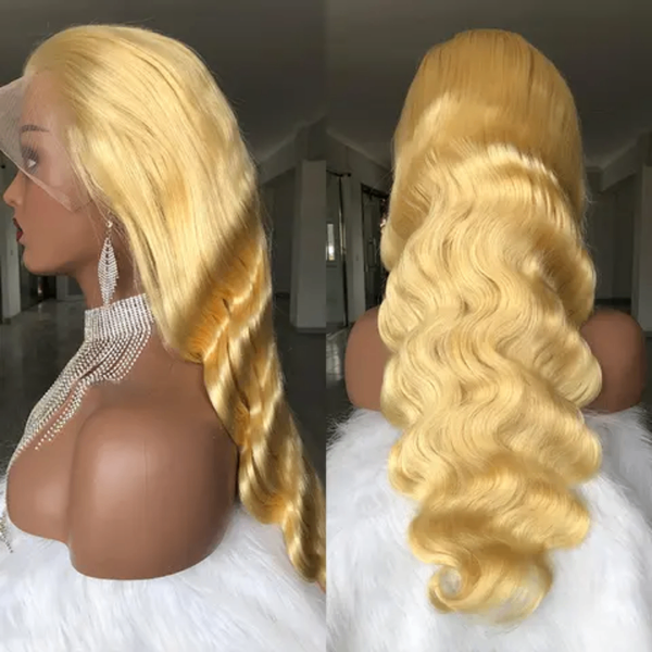 Perruque en dentelle frontale colorée