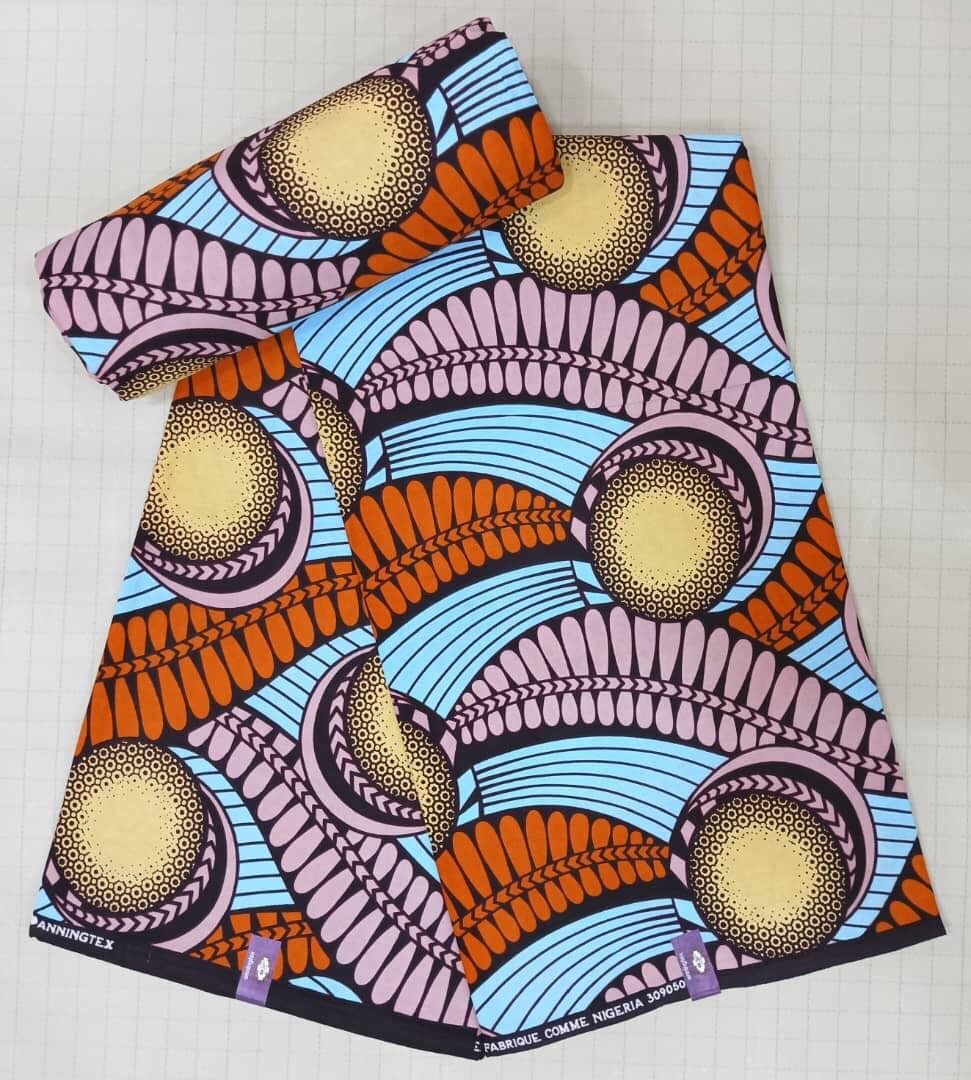 Original Cotton Wax Chitenge Fabric with 6 Yard Print 