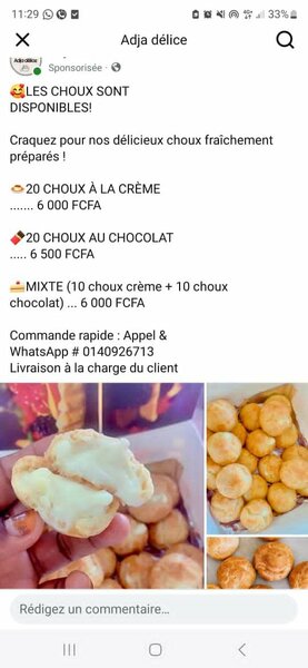 Pate à choux a la crème