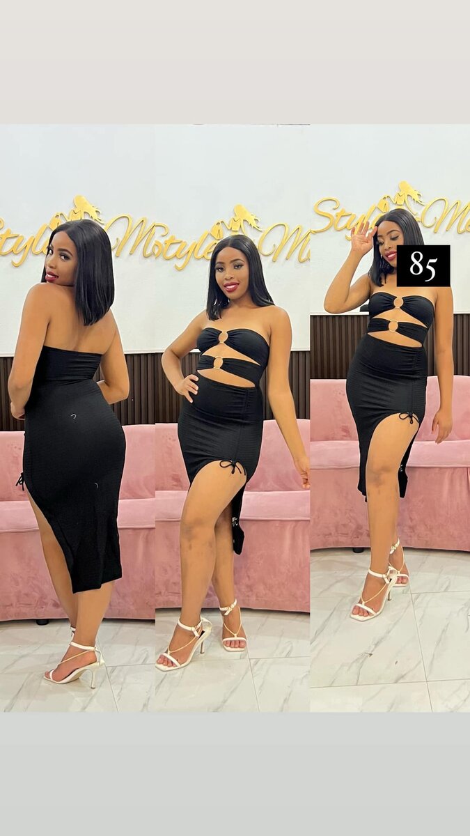 Black fitted off-the-shoulder Dress