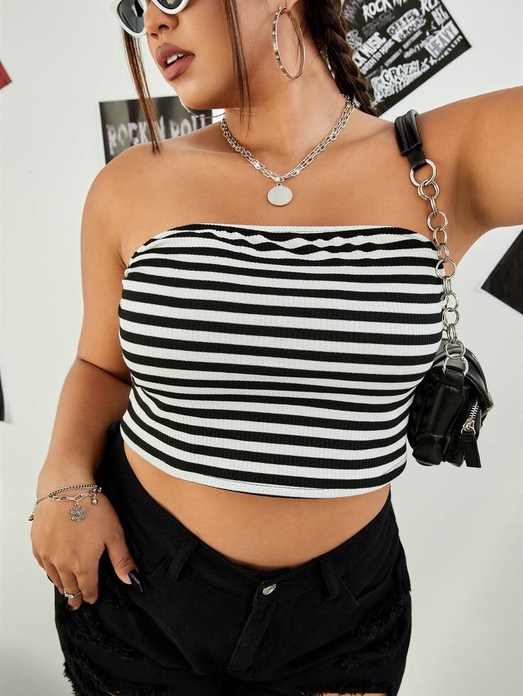 Top Bandeau Rayé Femme