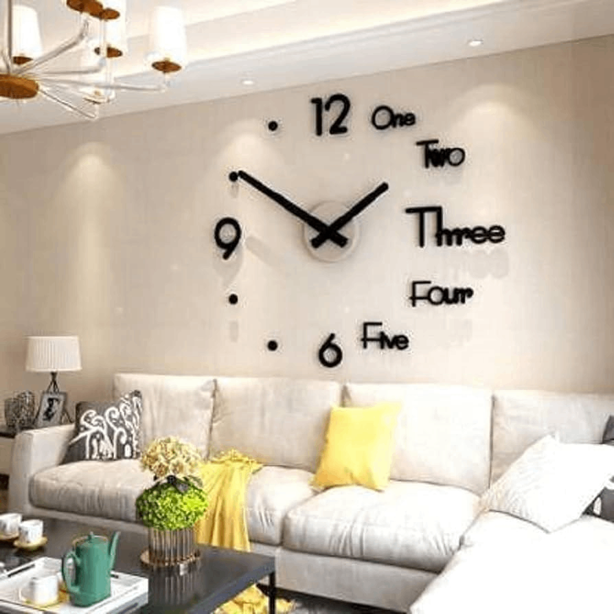 Modern 3D art MDF wall clock
