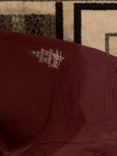 Джинсы Stussy Бардовый Широкие