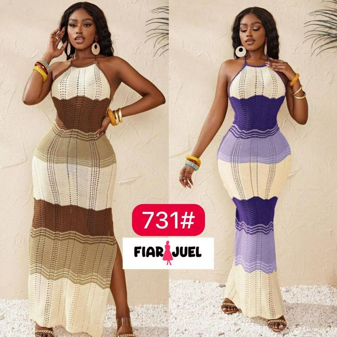 Robe tricotée élégante femme