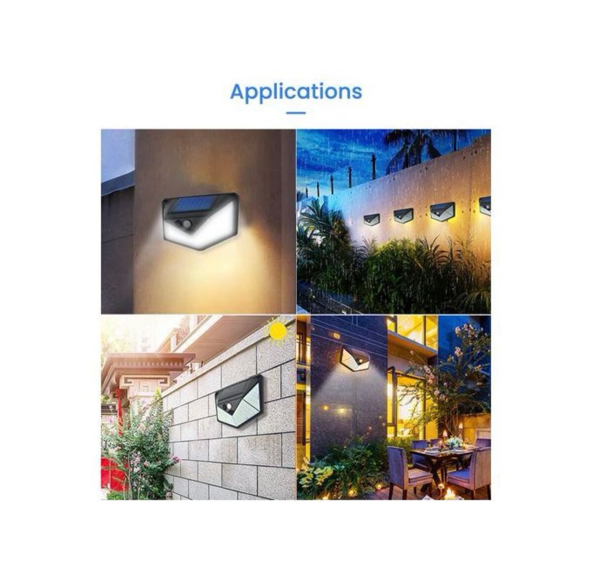 Lampe Murale Solaire à Détecteur De Mouvement Et étanche