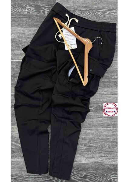 Pantalon cargo noir homme