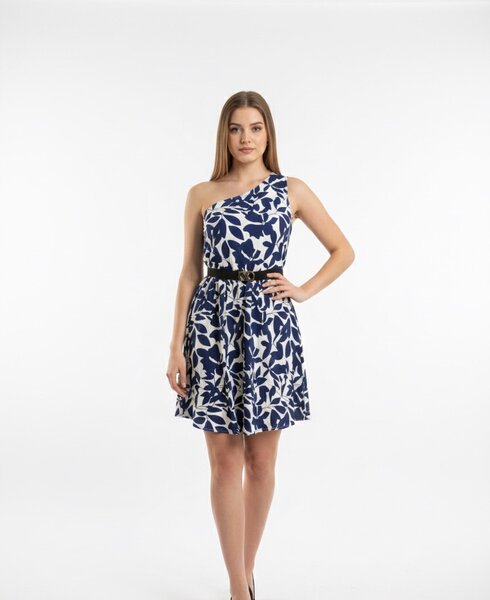 Robe asymétrique à motifs