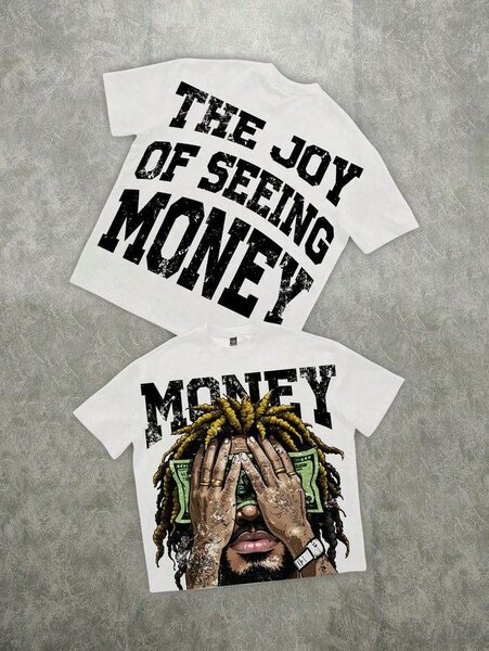 T-shirt humoristique imprimé argent