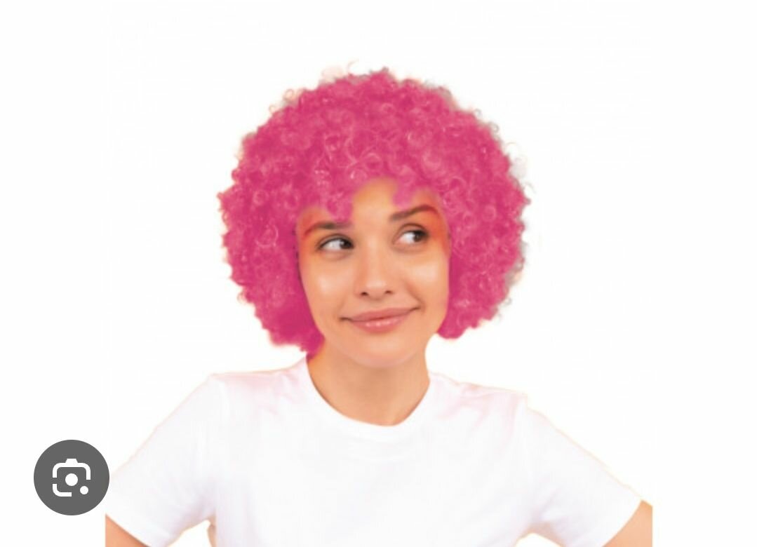 Perruque afro rose fluo