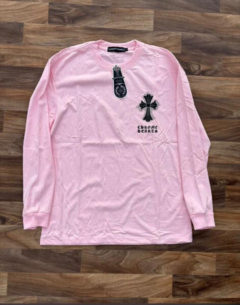 T-shirt rose à manches longues