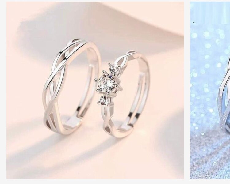Bague Argent Couple Amour