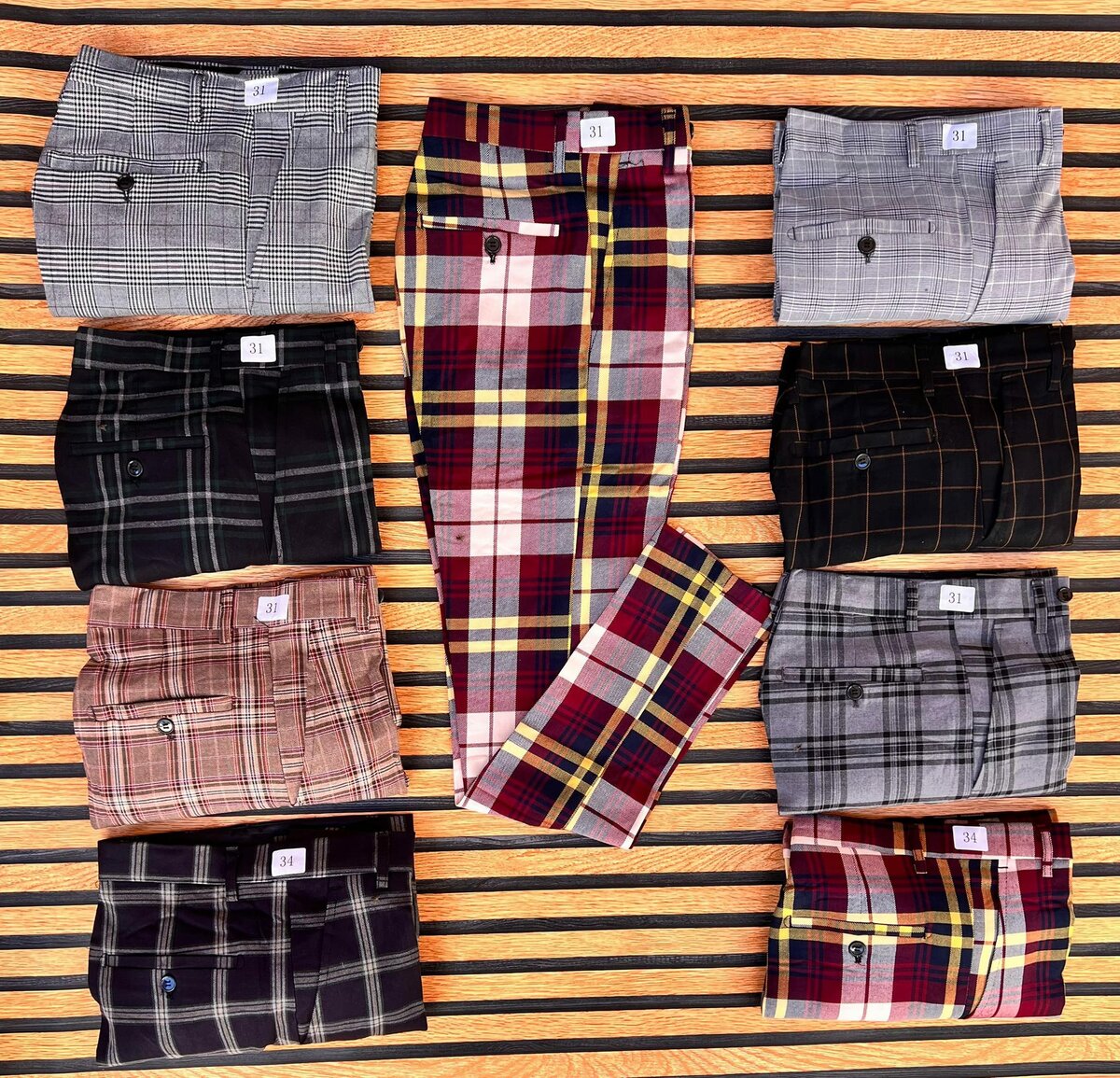 Checked trousers men's