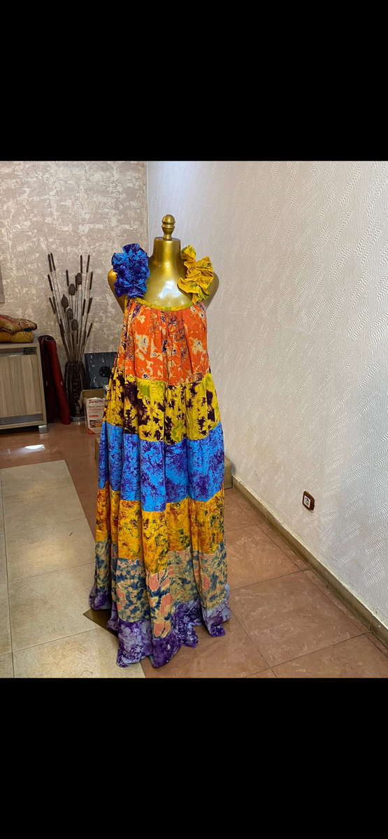 Robe longue bohème colorée