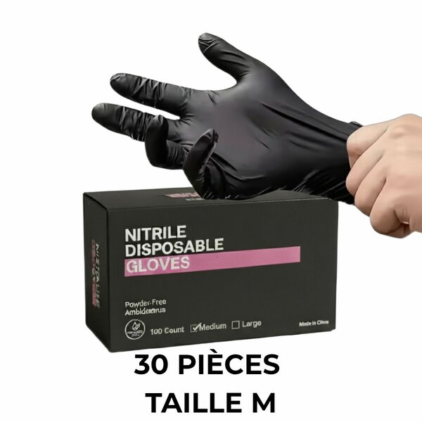 Gants en nitrile noirs jetables