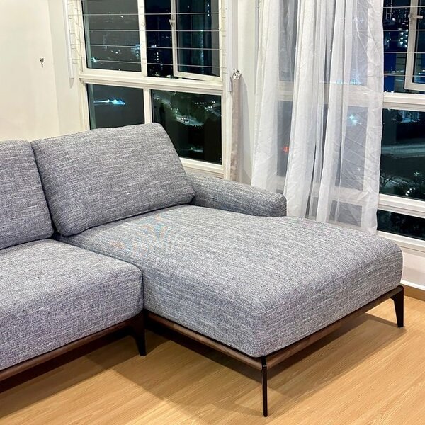 Canapé d'angle moderne gris