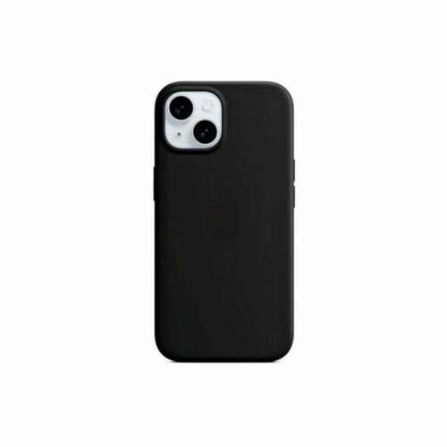Coque en silicone noir compatible avec iphone 15