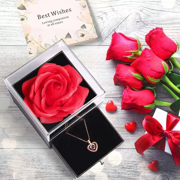 Collier Coffret Cadeau Rose
