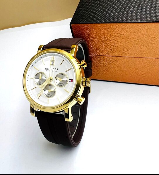 Montre Chic Homme Cuir Doré