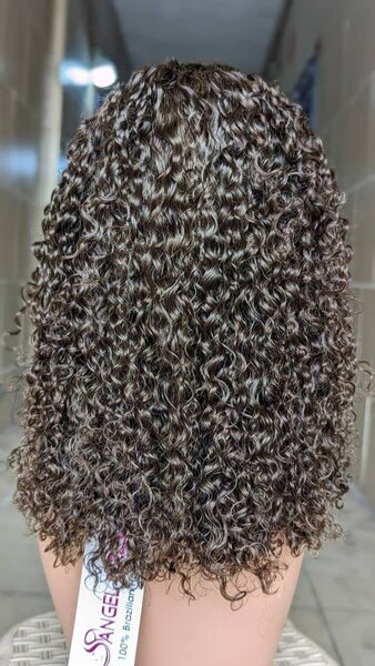 Perruques bouclé  double drown 100% humaine de couleur marro