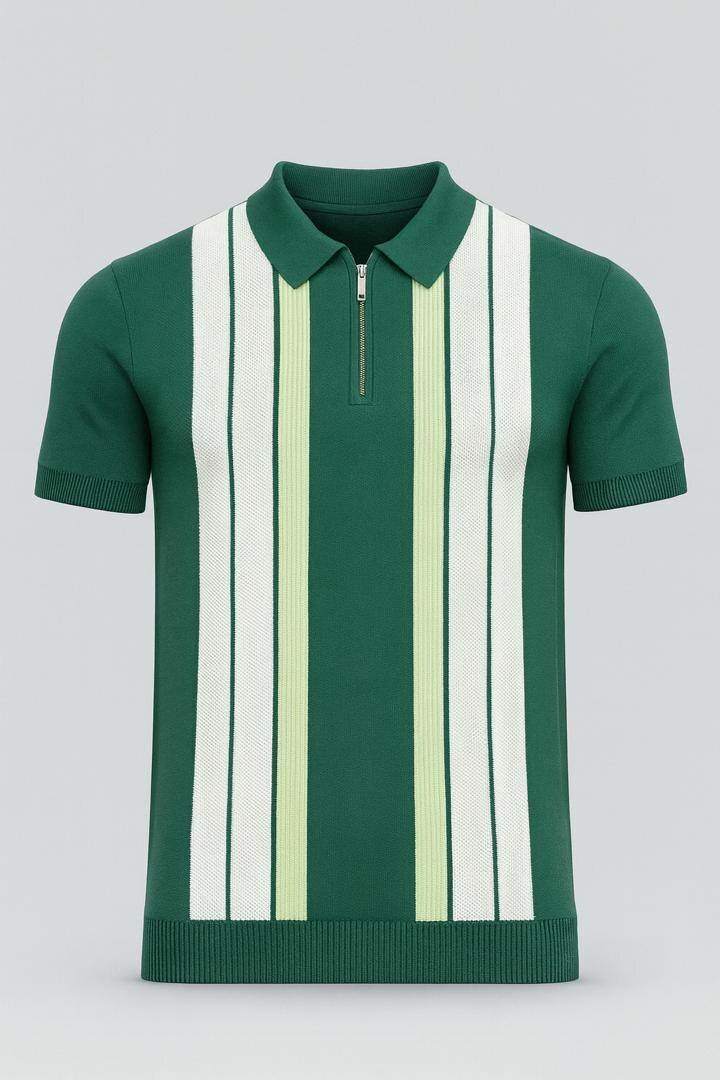 Polo rétro à rayures élégantes