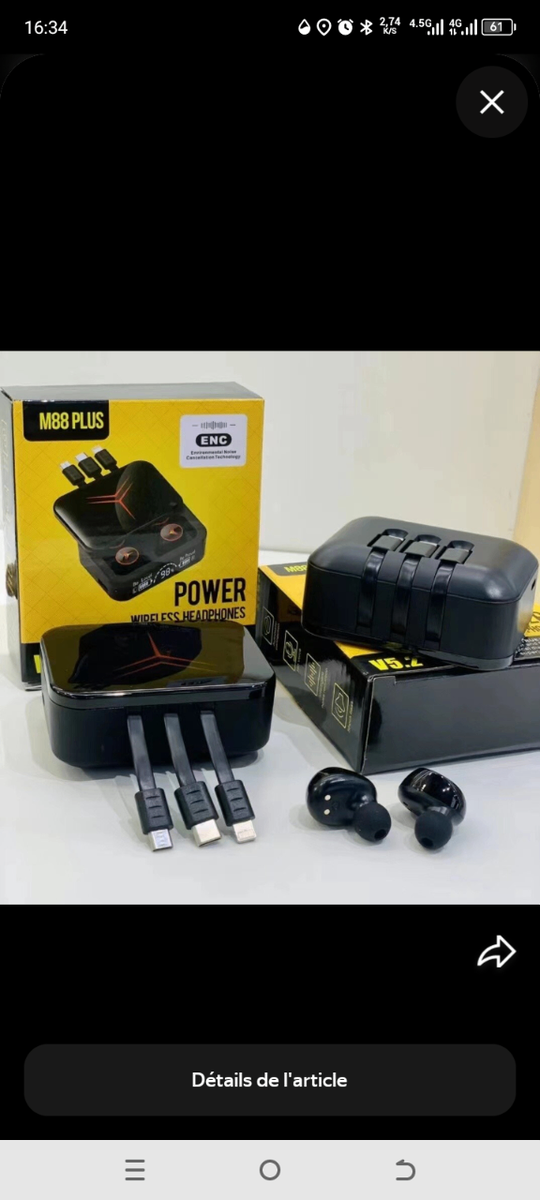 Écouteurs Sans Fil M88 Plus