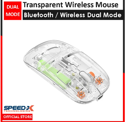 New Transparent Wireless+bluetooth Dual-mode Rechargeable Mouse