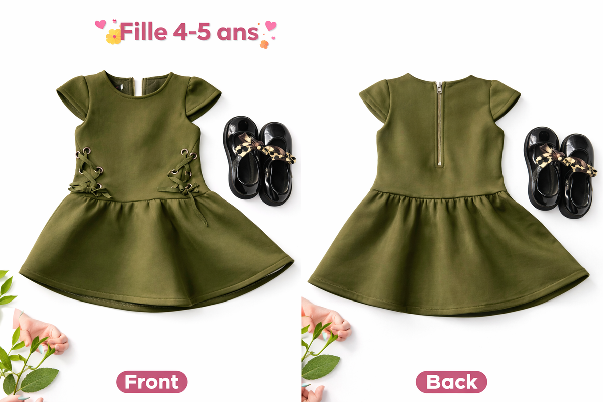 Robe verte pour fille 4-5 ans