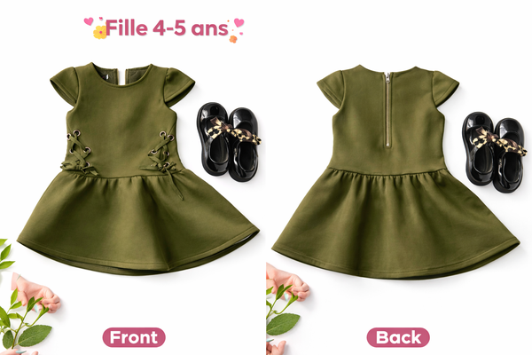 Robe verte pour fille 4-5 ans