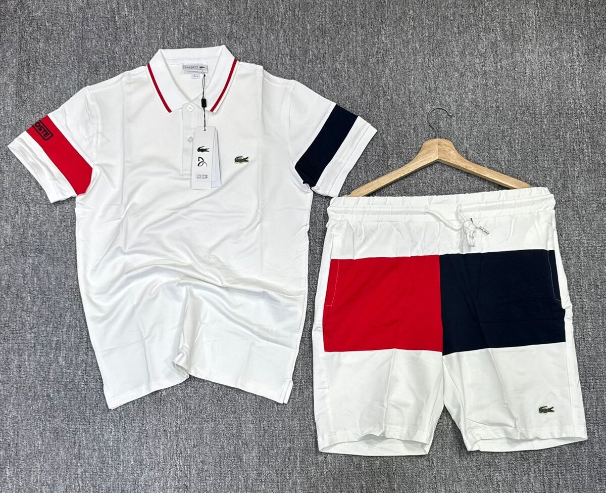 Ensemble polo et short Lacoste coloré