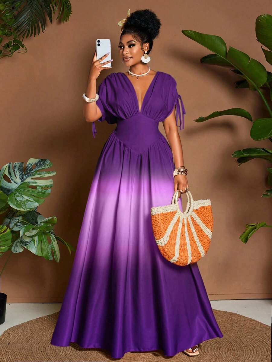 Robe Maxi Longue Dégradé Violet