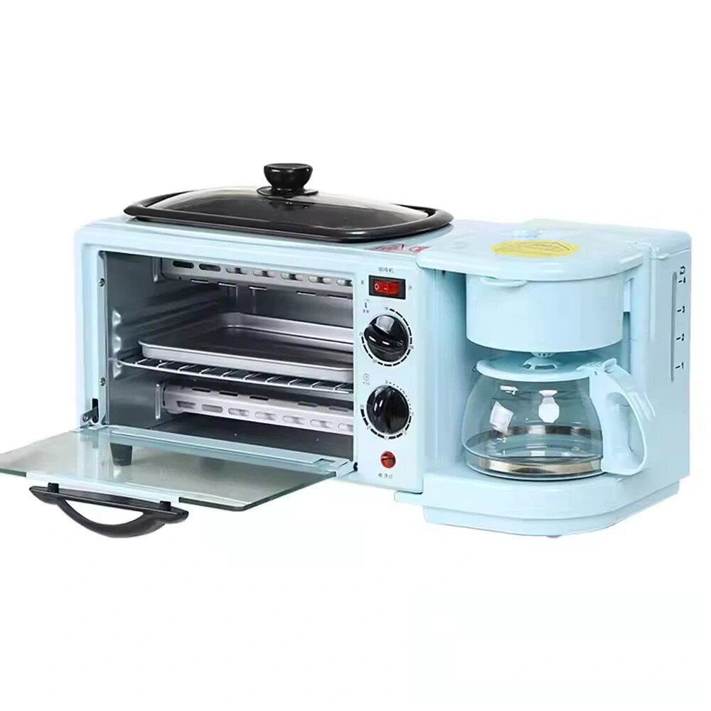Minmax 3-in-1 Breakfast Maker: Coffee Machine, Oven & Fry Pa