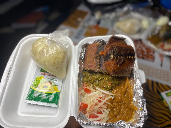 poisson de garba + attiéké