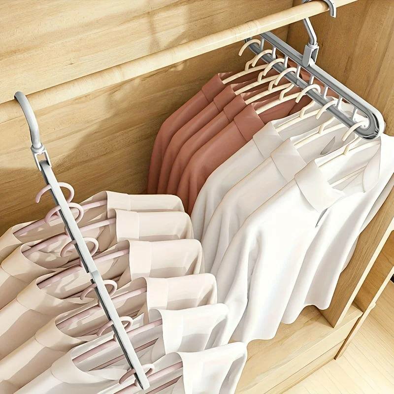 9 Hole Foldable Hanger Wardrobe Organizer Space Saving Hange