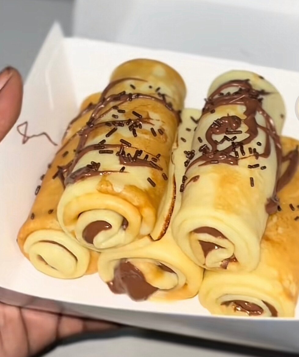 Crêpes roulées au chocolat
