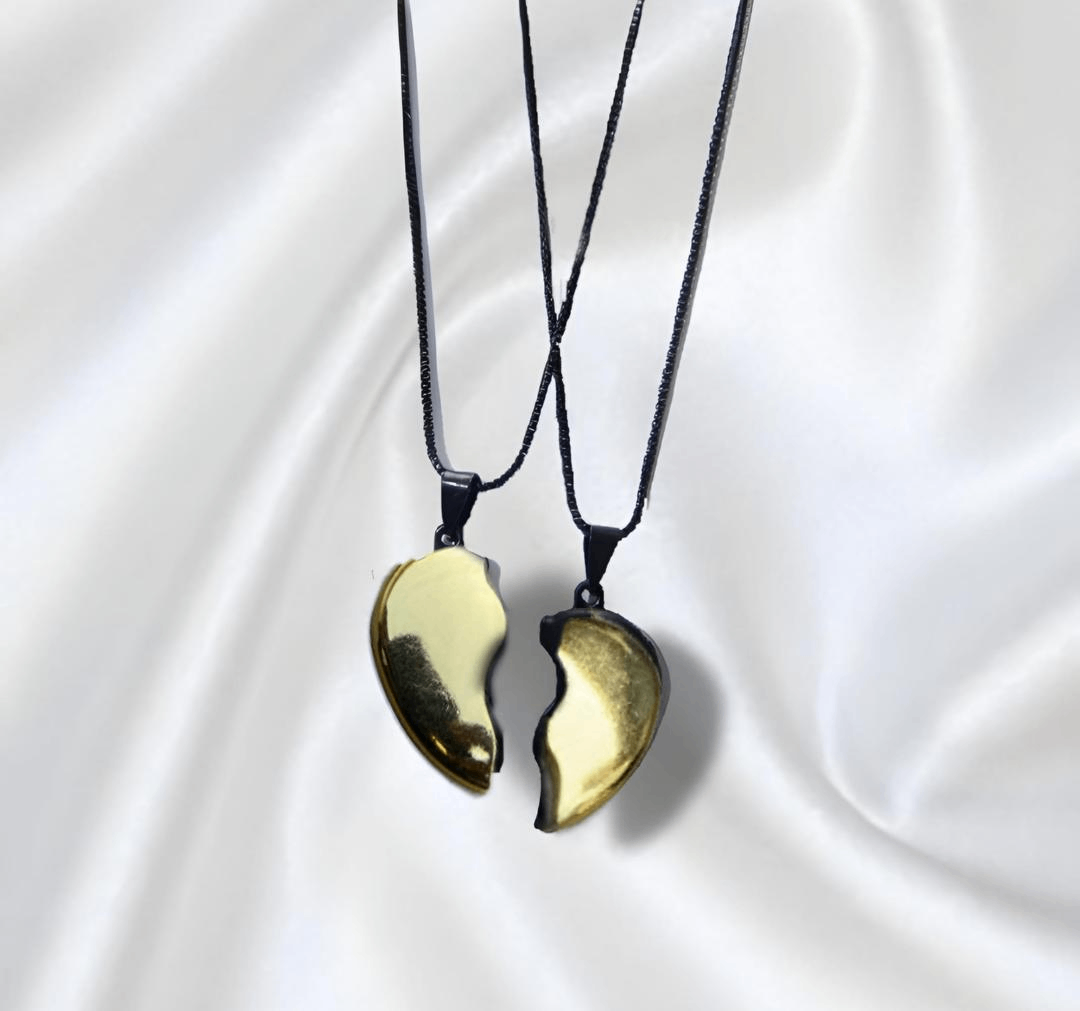 Golden heart design couple pendent 2pc(1 pendent)