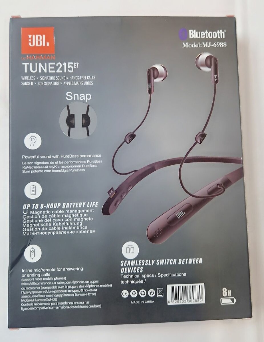 Écouteurs Bluetooth JBL TUNE215BT
