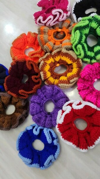 Chouchous en crochet colorés