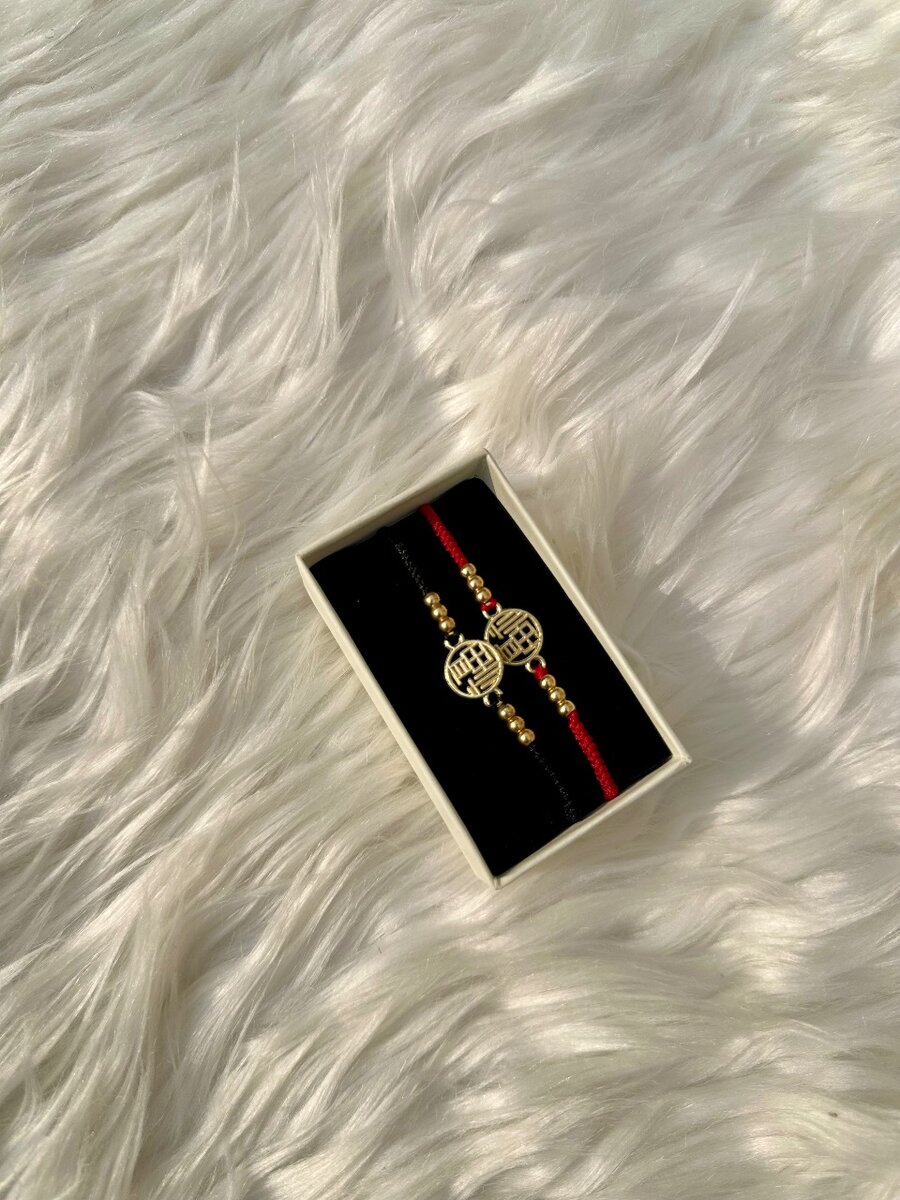 Bracelet en corde rouge & noir